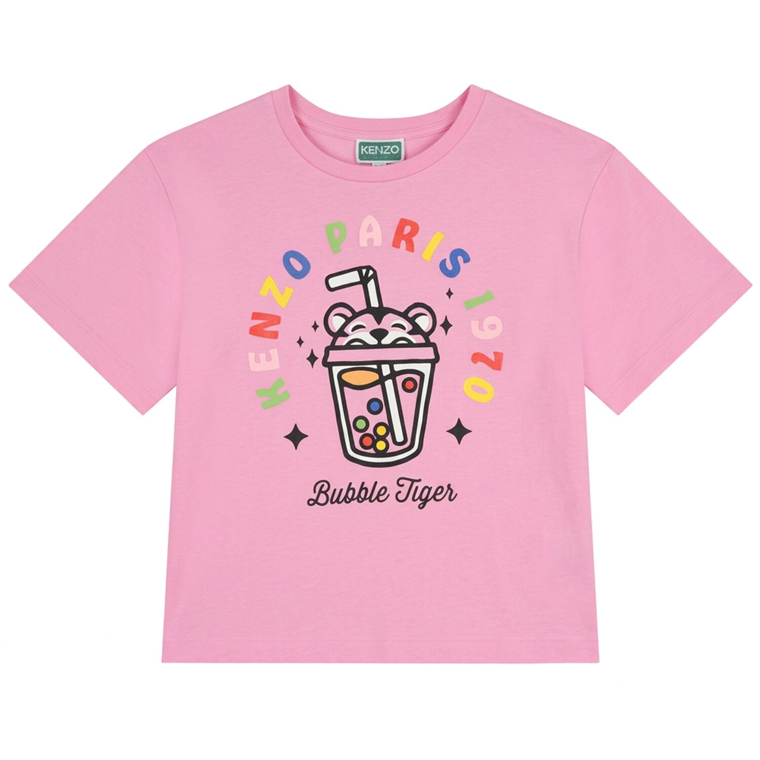 Girls Pink Bubble Tiger T-Shirt, 1, hi-res