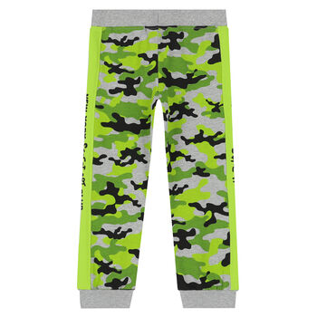 Boys Grey & Green Camouflaged Joggers