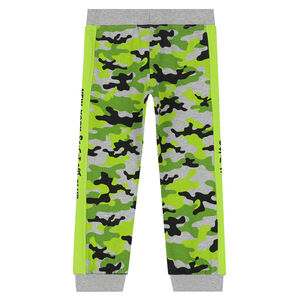 Boys Grey & Green Camouflaged Joggers