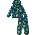 Younger Boys Blue Monster Tracksuit, 1, hi-res