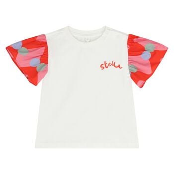 Younger Girls Ivory Logo T-Shirt