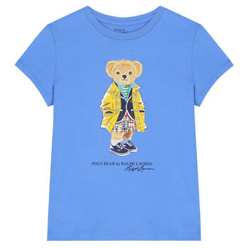 Girls Blue Polo Bear T-Shirt