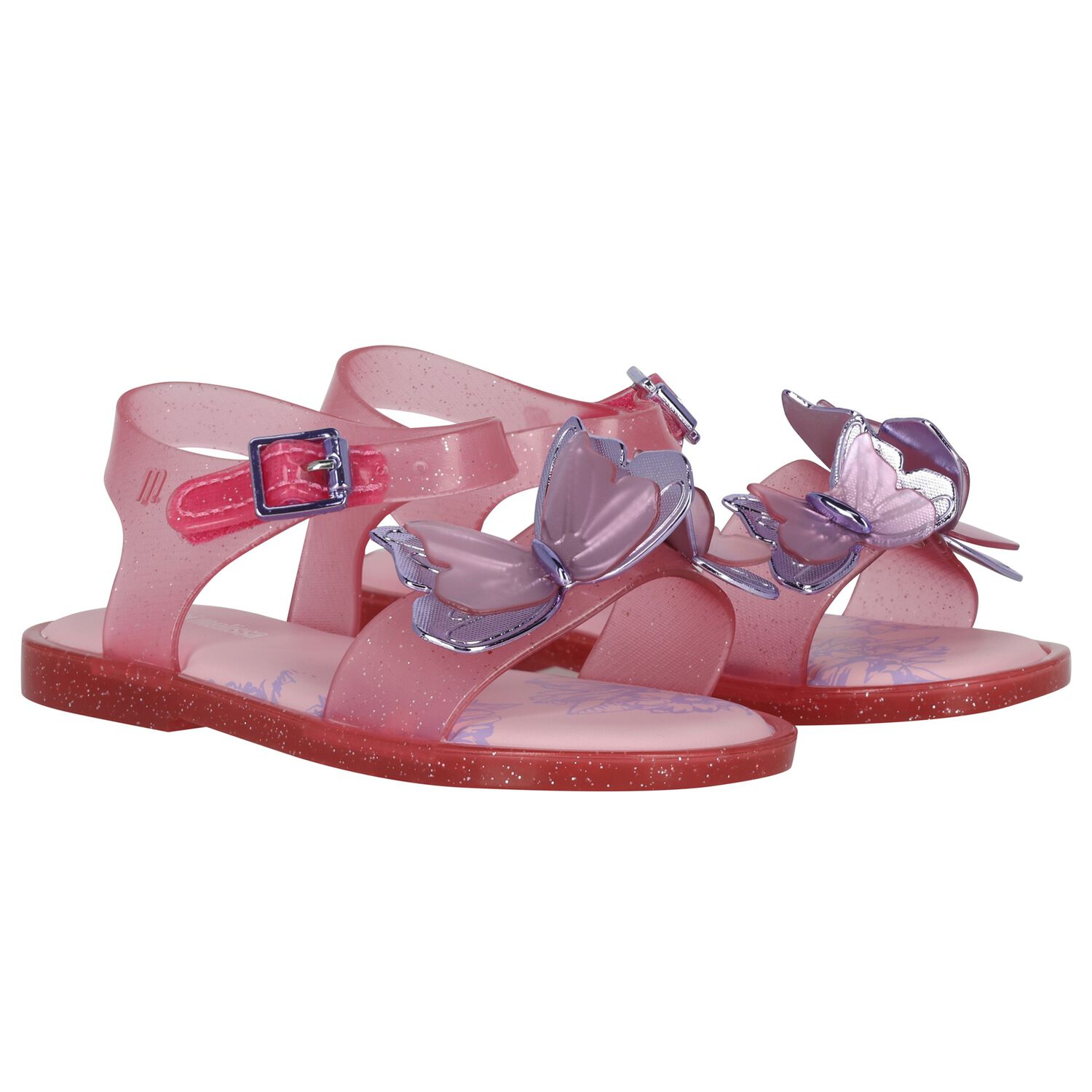 Younger Girls Pink Butterfly Sandals, 2, hi-res