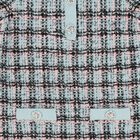 Girls Blue & Black Knitted Tweed Dress, 1, hi-res