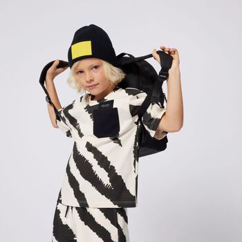 Boys Black & Ivory Zebra Shorts