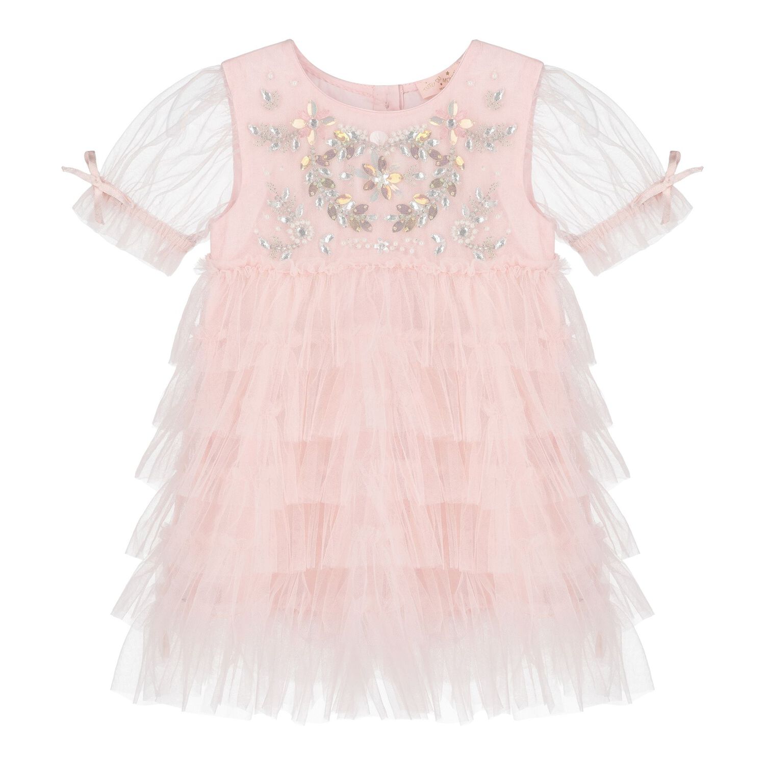Baby Girls Pink Tulle Dress Set, 1, hi-res