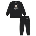 Black Teddy Bear Logo Tracksuit, 1, hi-res
