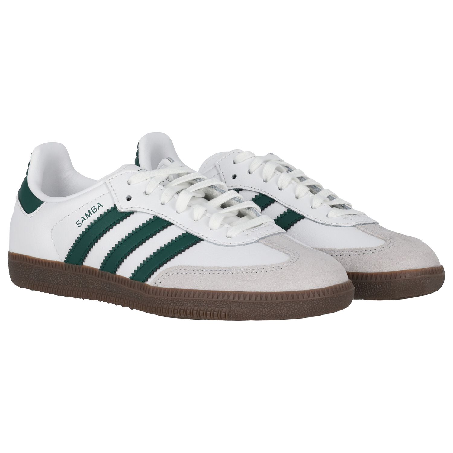 White & Green Samba OG Trainers, 1, hi-res