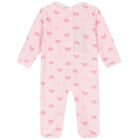 Baby Girls Pink Hearts Babygrow, 1, hi-res