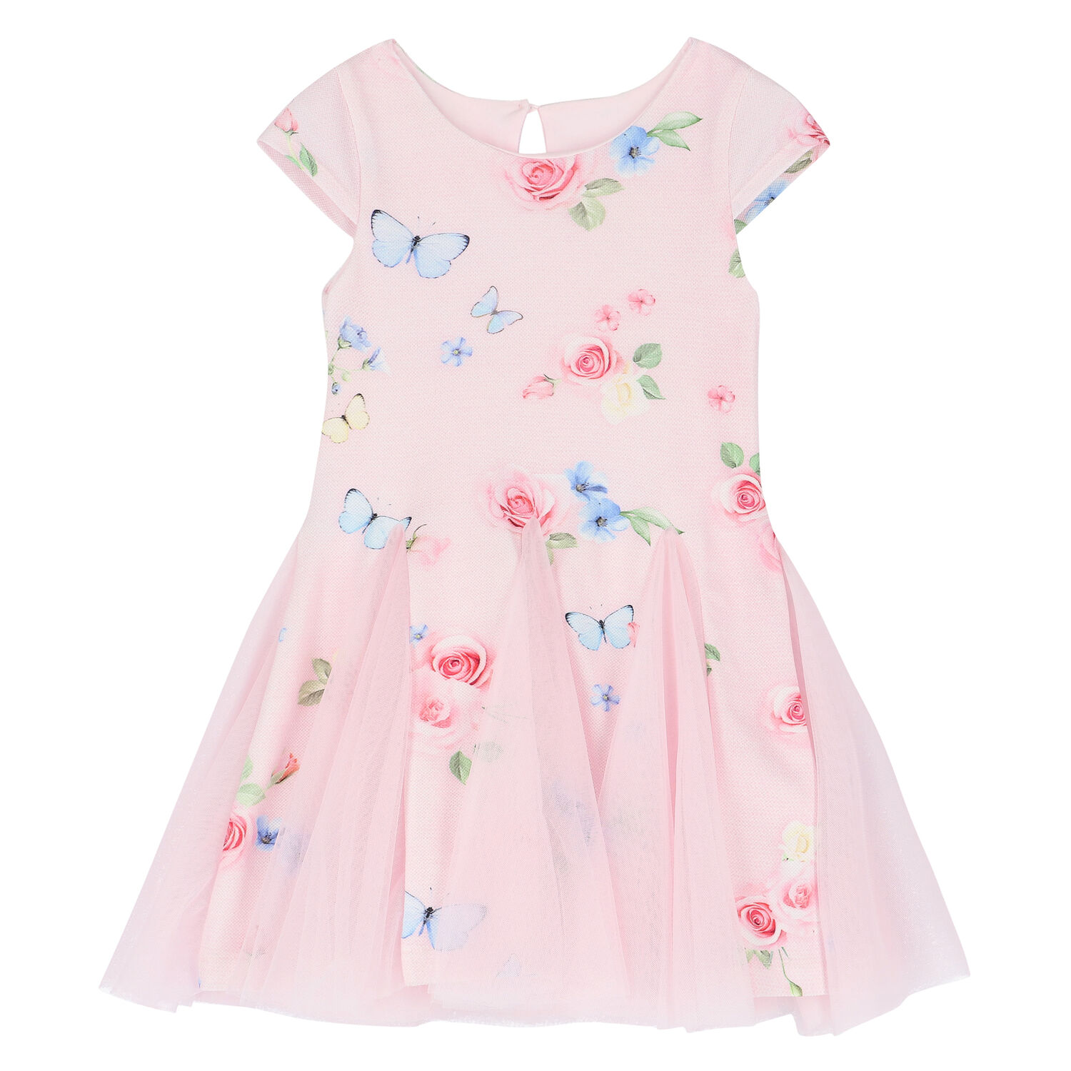 Girls Pink Floral Dress, 1, hi-res
