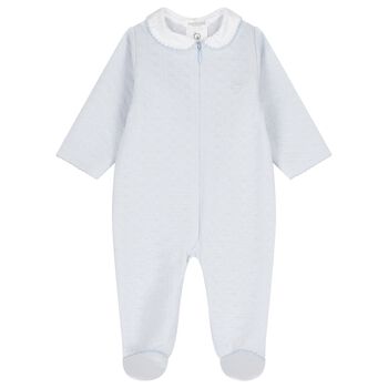 Baby Boys Blue & White Babygrow