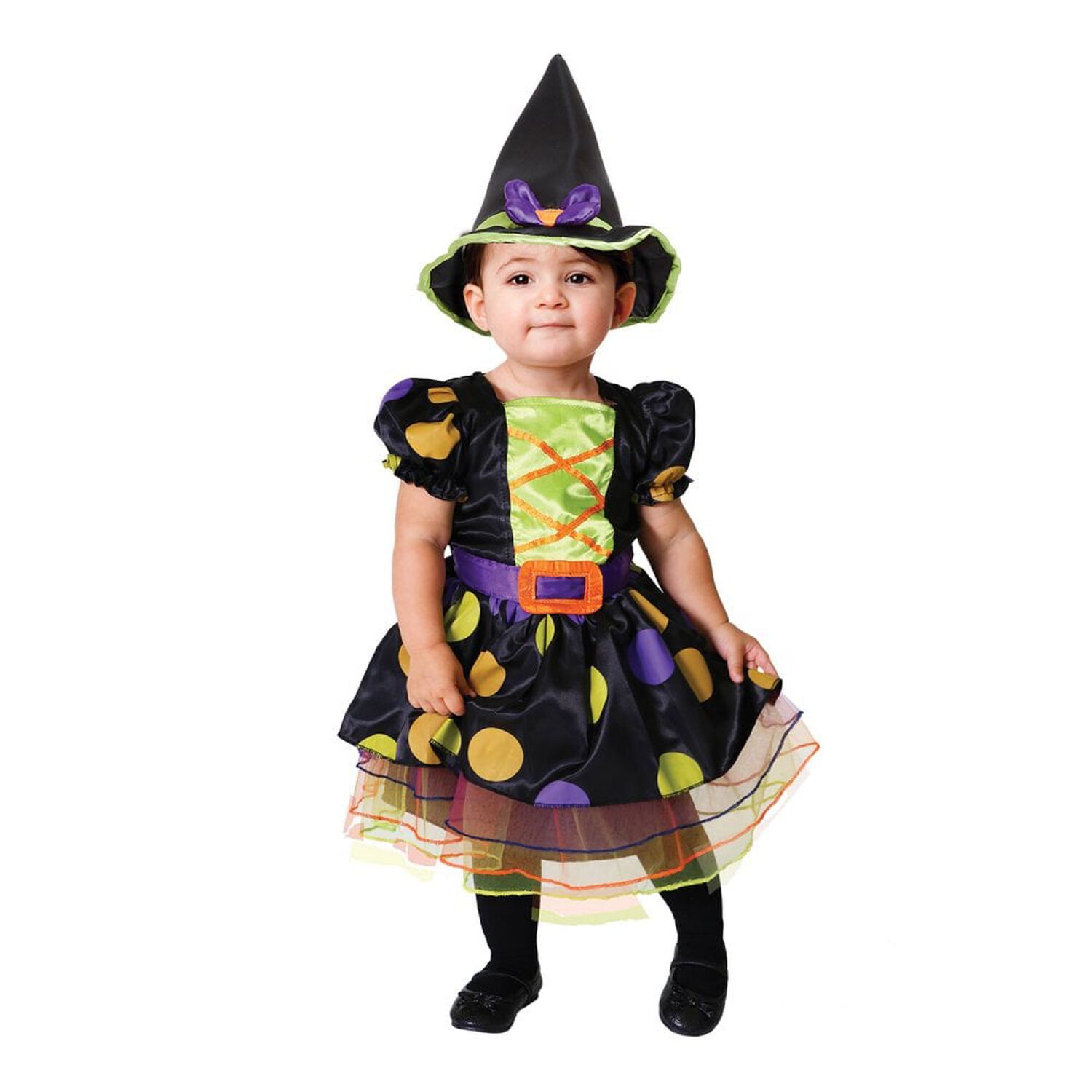 Younger Girls Black Halloween Witch Costume, 1, hi-res image number null