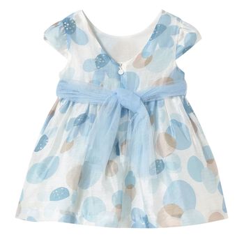 Younger Girls Blue Floral Organza Dress