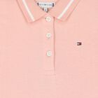 Girls Pink Cotton Broderie Polo Dress, 1, hi-res