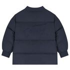Boys Navy Blue & Grey Logo Puffer Jacket, 1, hi-res