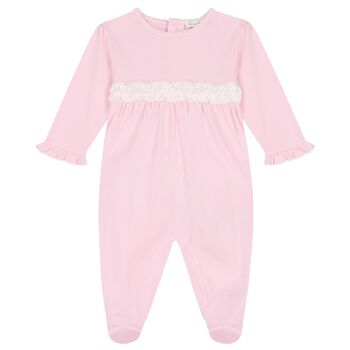 Baby Girls White Miniature Roses Babygrow