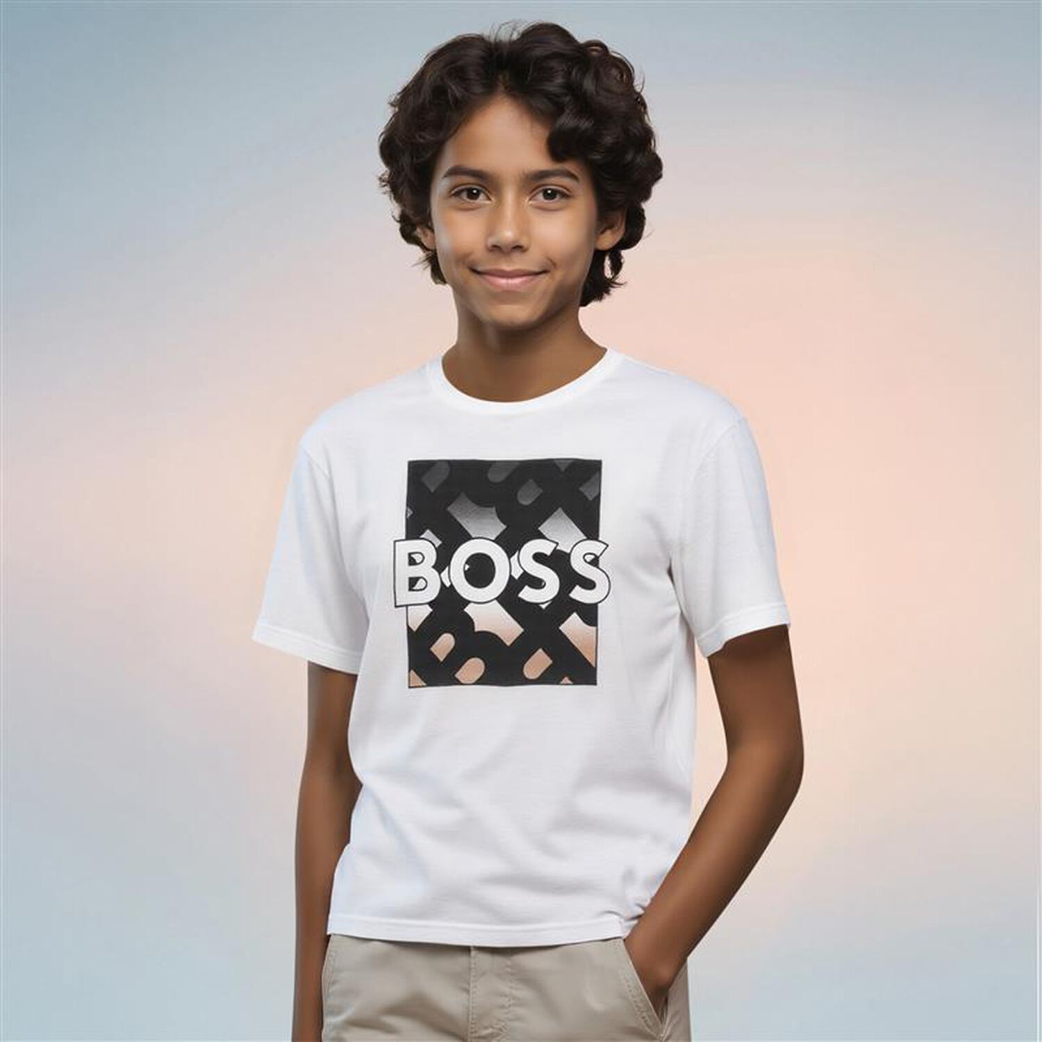 Boys White Logo T-Shirt, 2, hi-res image number null