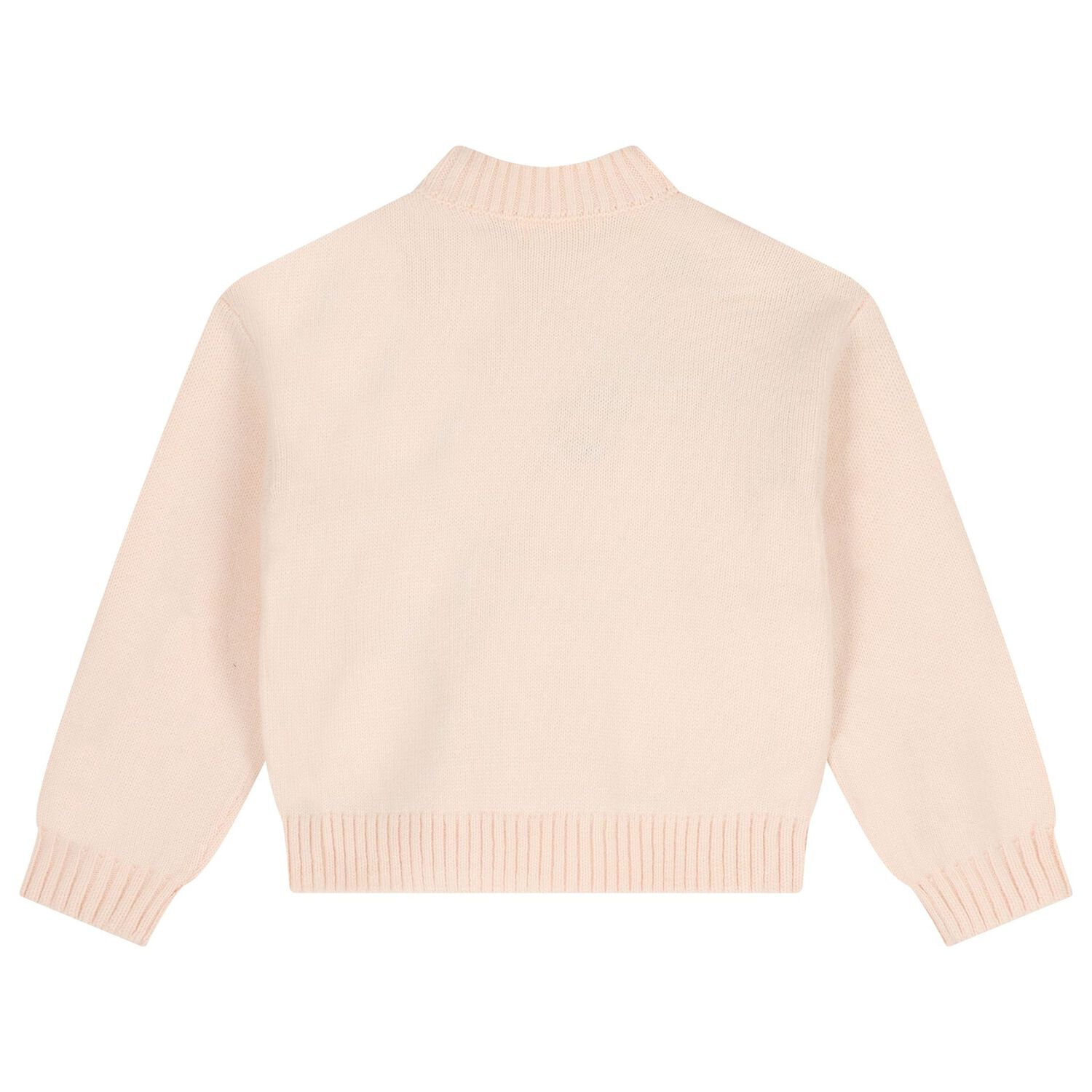 سويت شيرت محبوك باللون الوردي للفتيات, 1, hi-res