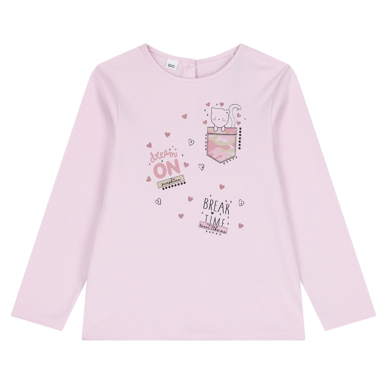 Girls Pink Cat Trousers Set, 1, hi-res image number null