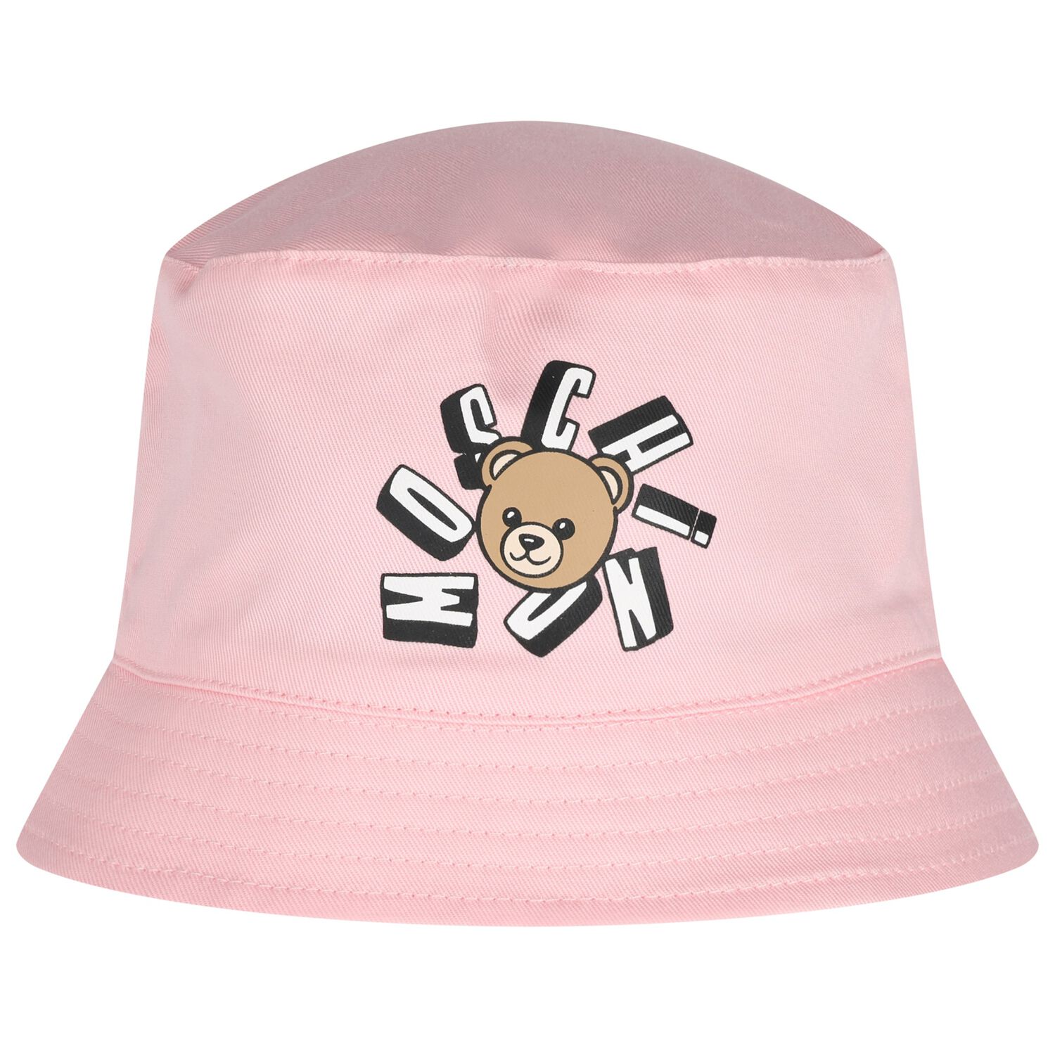 Baby Girls Pink Teddy Bear Logo Baby Hat, 3, hi-res