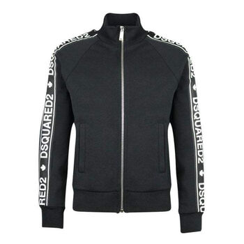 Boys Black Logo Zip Up Top