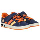 Boys Navy Blue Mickey Mouse Disney Grand Court Trainers, 1, hi-res