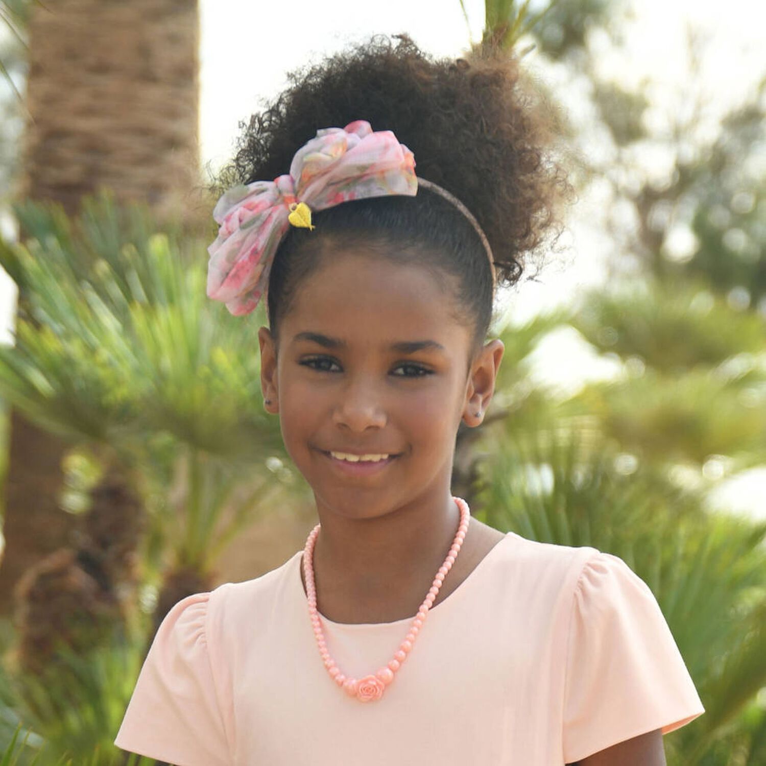 ربطة رأس بفيونكة وردية للبنات, 3, hi-res