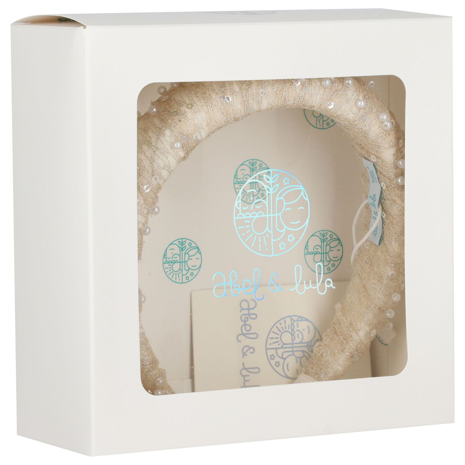 Girls Beige Pearl Embellished Headband, 2, hi-res