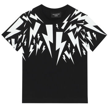 Boys Black Thunderbolt T-Shirt