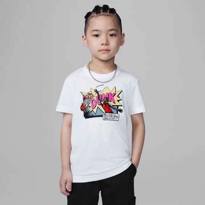 Nike Kids White Air Jordan Comics T-Shirt | Junior Couture USA