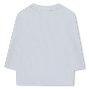 Younger Boys Blue Logo Long Sleeve Top