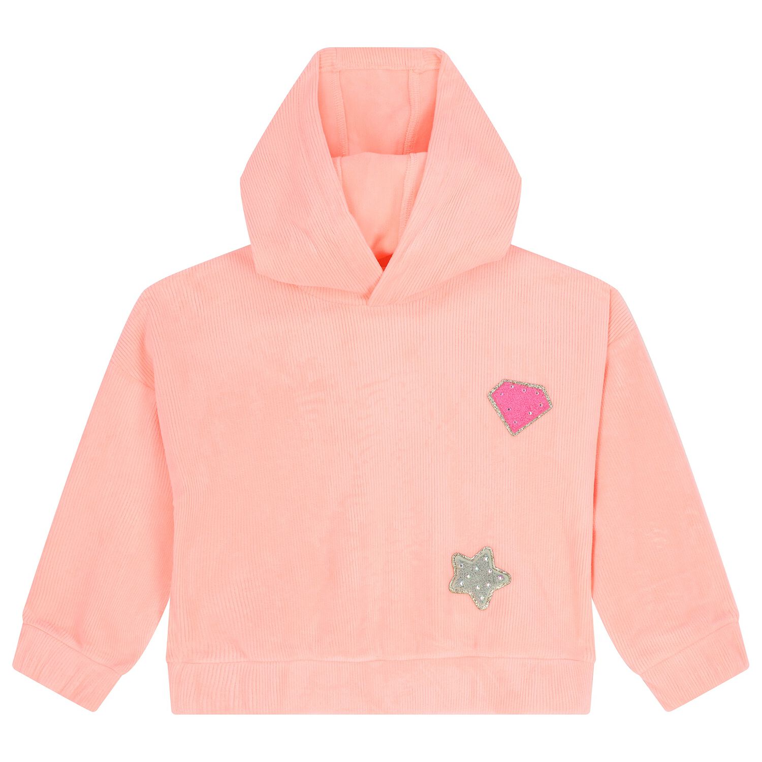 Girls Pink Hooded Top, 1, hi-res