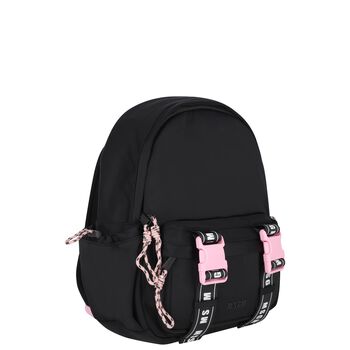 Girls Black & Pink Logo Backpack
