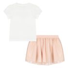 طقم تنورة بنات باللون الأبيض والوردي , 1, hi-res