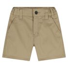 Younger Boys Beige Shorts, 1, hi-res