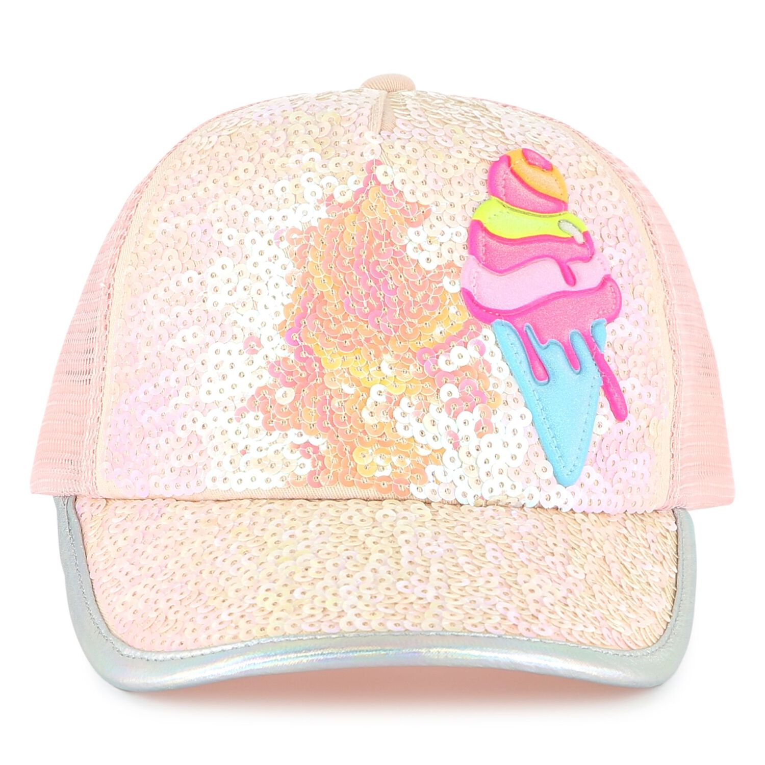 Girls Pink Embellished Ice Cream Cap, 1, hi-res