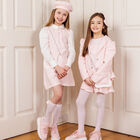 جوارب بنات بفيونكة باللون الوردى, 2, hi-res