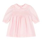 Baby Girls Pink Smocked Dress, 1, hi-res