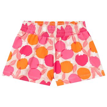 Younger Girls Pink & Orange Fruits Shorts