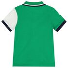 Baby Boys Green, White & Navy Blue Polo Shirt, 1, hi-res