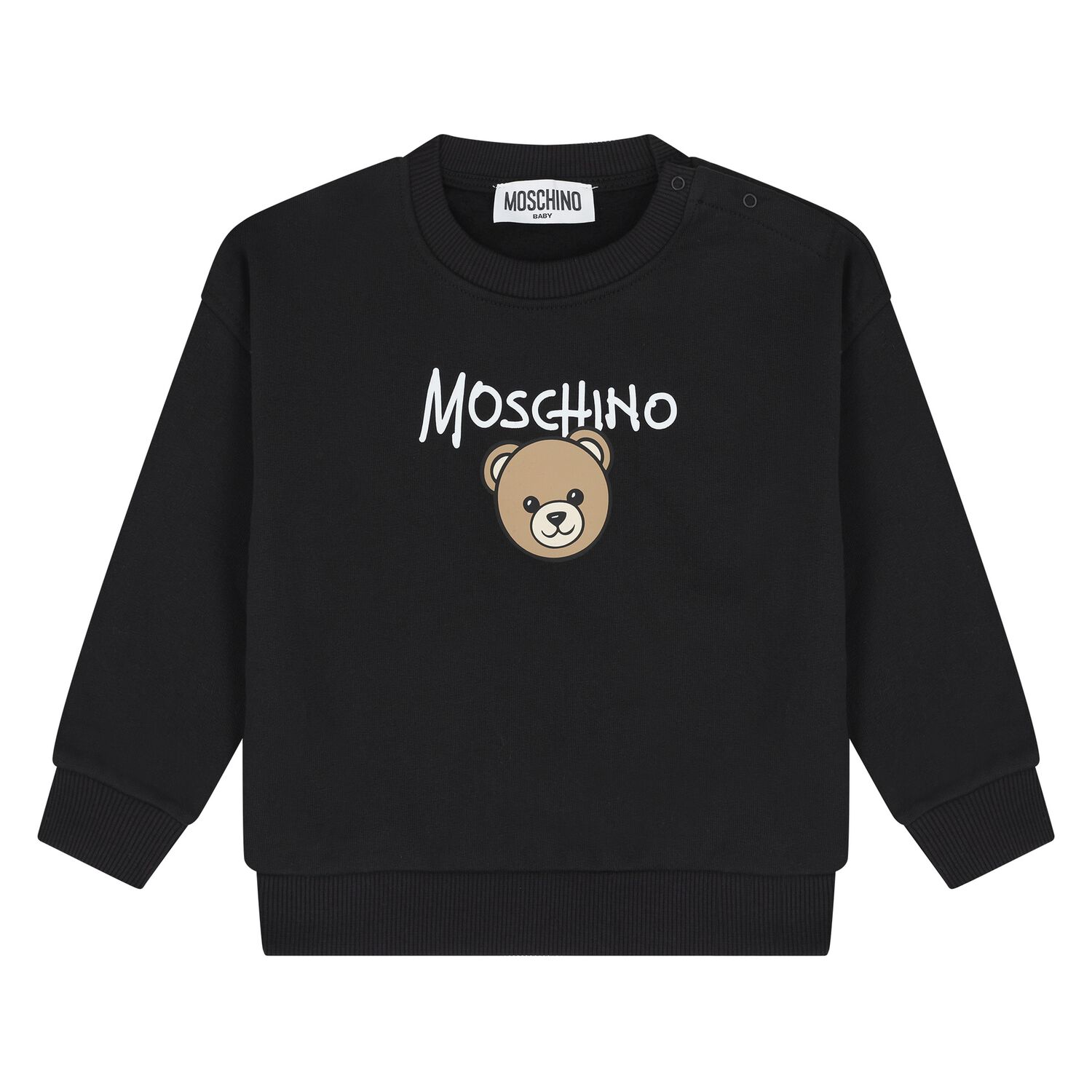Younger Black Teddy Bear Logo Sweatshirt, 5, hi-res