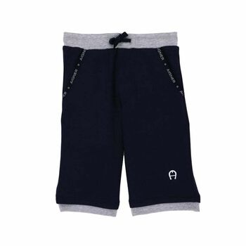 Boys Navy & Grey Jersey Shorts