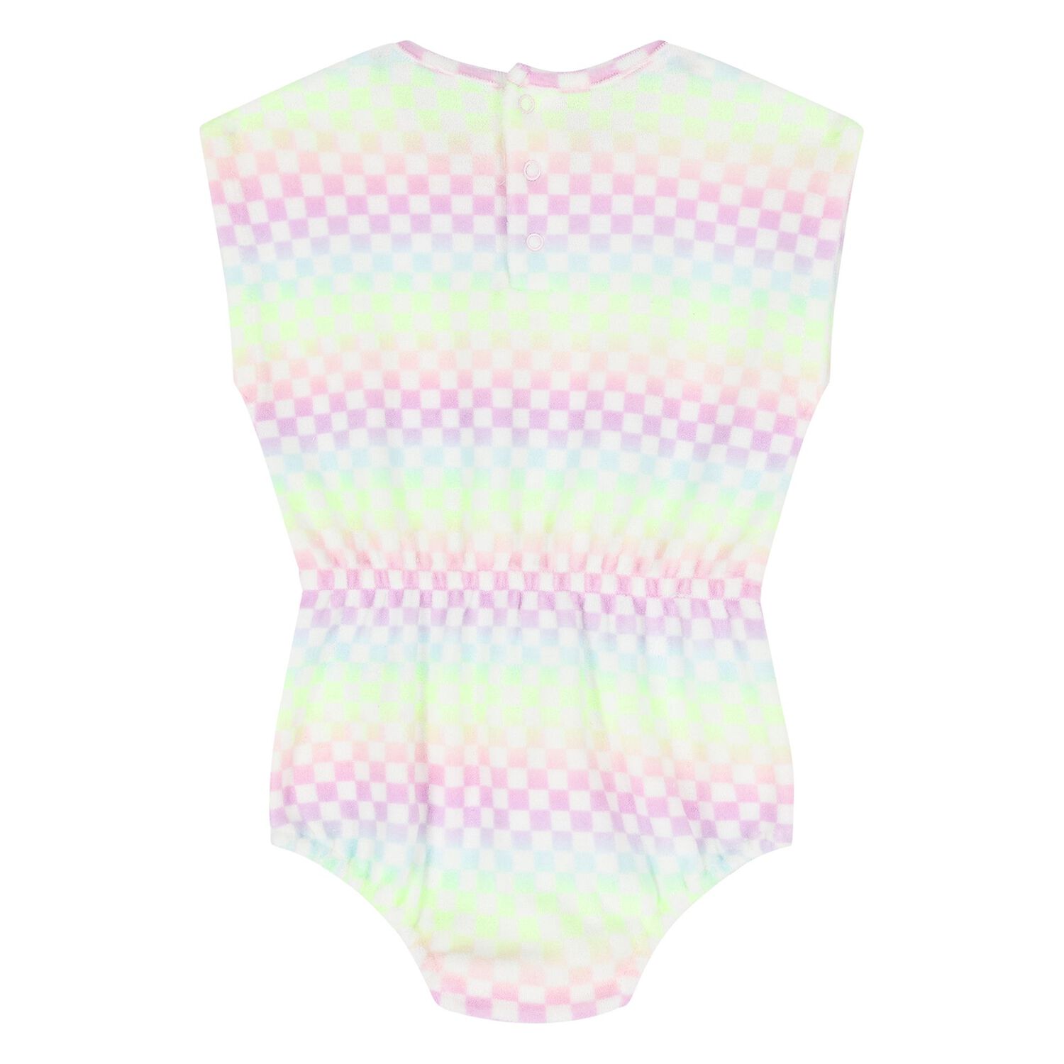 Younger Girls Multi-Coloured Checkered Playsuit, 1, hi-res