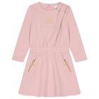 Girls Pink & Gold Logo Dress, 2, hi-res