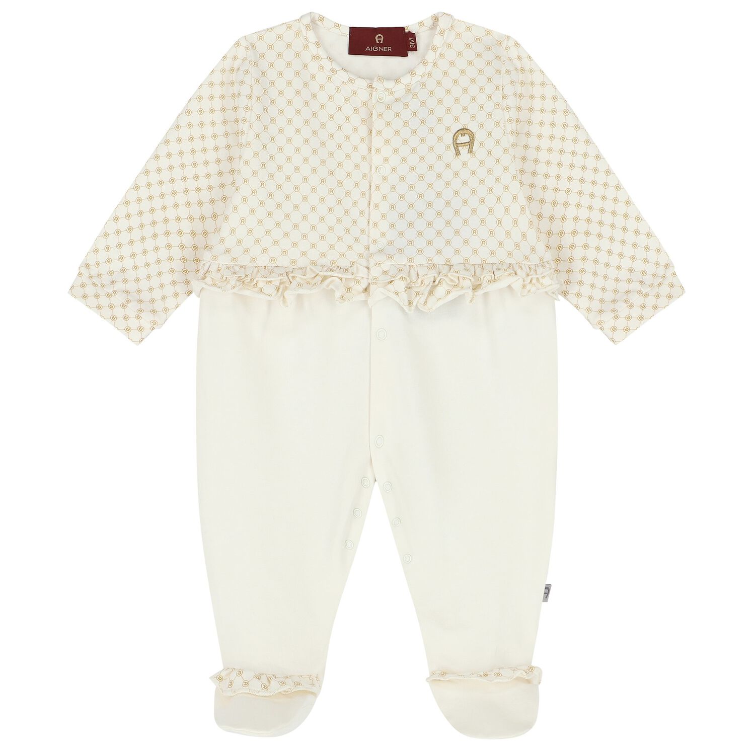 Baby Girls Ivory Logo Babygrow, 1, hi-res image number null