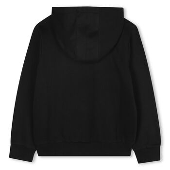 Boys Black Elephant Logo Hooded Top