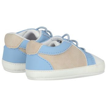 Baby Boys Blue, Beige & White Pre Walker Shoes
