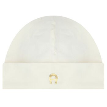 Ivory & Gold Logo Baby Hat
