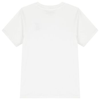 Boys White Teddy Bear Logo T-Shirt