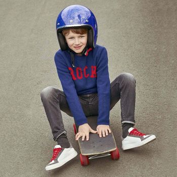 Boys White Leather Logo Trainers